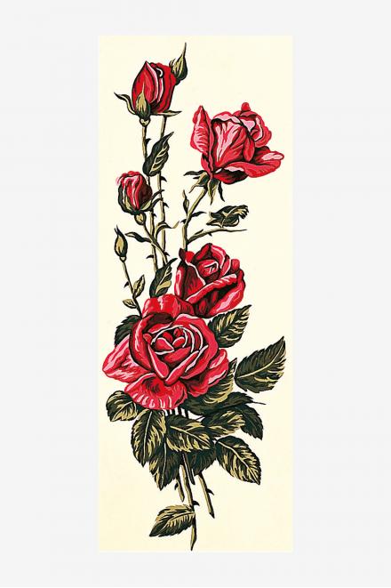 Cañamazo antique - Rosas rosas