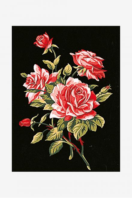 Cañamazo antique - Rama de rosas