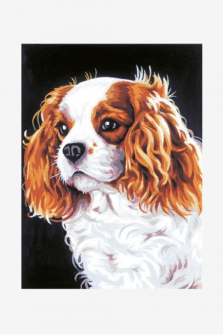 Cañamazo antique - King Charles Spaniel