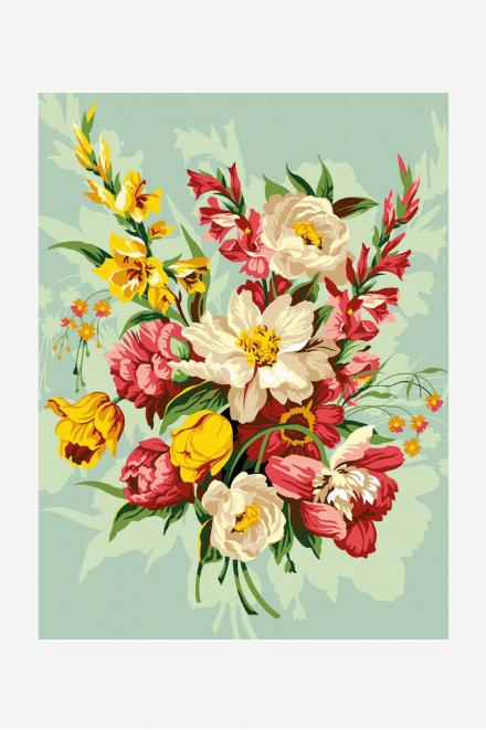 Cañamazo antique - Bouquet de verano