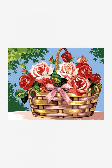 Cañamazo antique -  Cesta de rosas