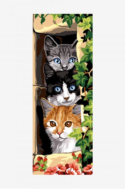 Cañamazo antique - Los tres gatos