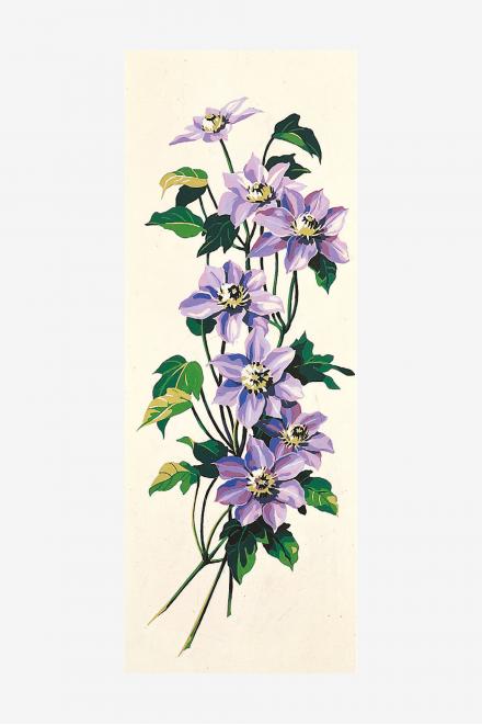 Cañamazo antique - Flores violetas