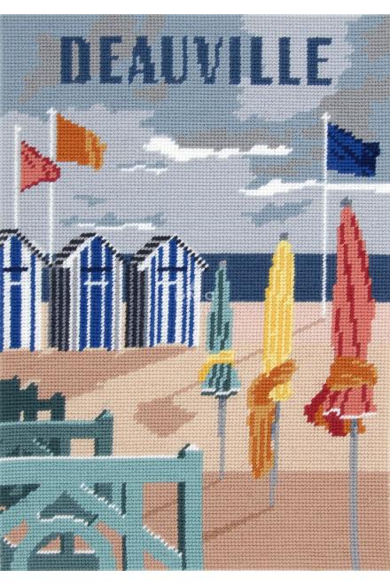 Motif Deauville sur toile canevas pénélope de 40x52cm	