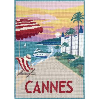 Motif Cannes sur toile canevas pénélope de 40x52cm	