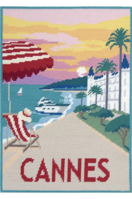 Motif Cannes sur toile canevas pénélope de 40x52cm	