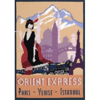 Motif Orient Express sur toile canevas pénélope de 40x52cm	