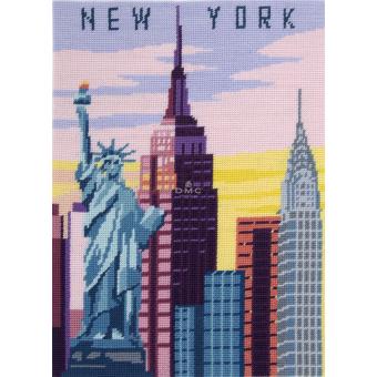 Motif New York sur toile canevas pénélope de 40x52cm	
