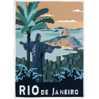 Motif Rio sur toile canevas pénélope de 40x52cm	