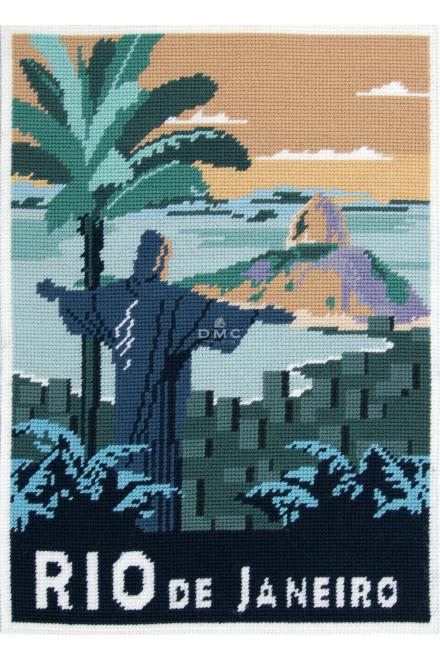 Motif Rio sur toile canevas pénélope de 40x52cm	