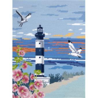 Motif Phare sur toile canevas pénélope de 40x50cm	