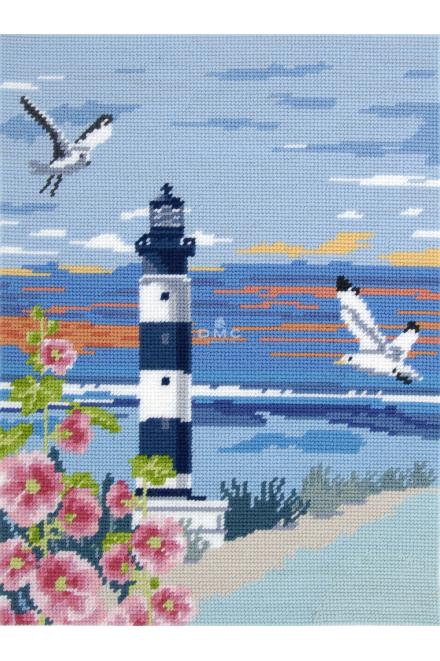 Motif Phare sur toile canevas pénélope de 40x50cm	