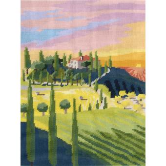 Motif Toscane sur toile canevas pénélope de 40x50cm	