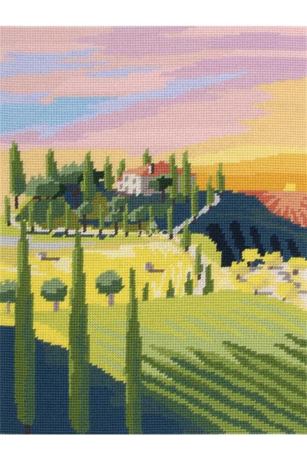 Motif Toscane sur toile canevas pénélope de 40x50cm	