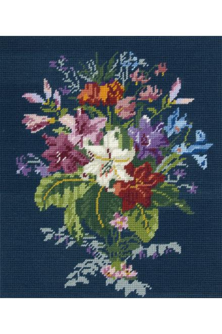 Motif Bouquet sur toile canevas pénélope de 40x46cm