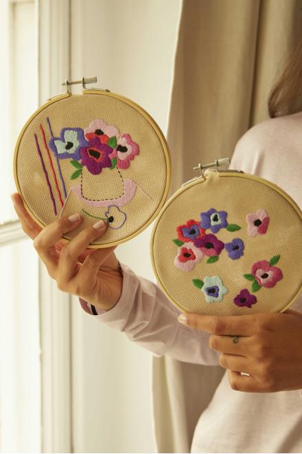 Mindful Making - Duo kit broderie Anémone 