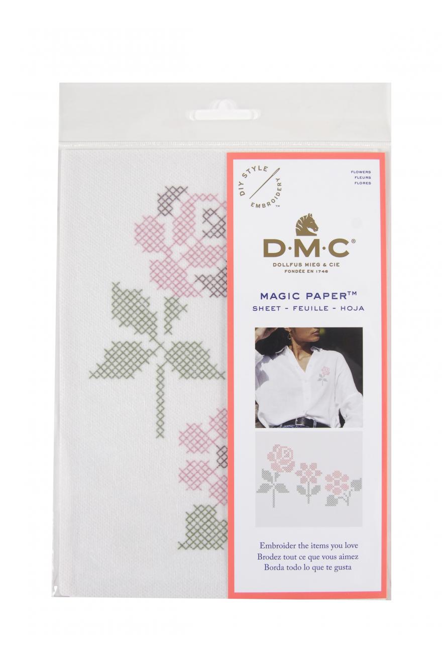 Fiori Ricamo tradizionale Magic Paper Kit DMC 